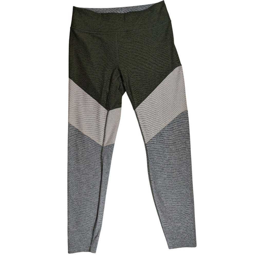 Outdoor Voices Leggings Womens Medium Green Grey Colorblock High Rise Activewear